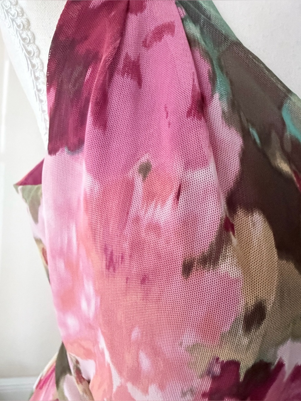 Nicole Miller Pink Floral One-Shoulder Maxi Dress - Picture 6 of 8